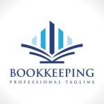 Professional Accounting Bookkeeping Logo Design Vector Icon Illustration.